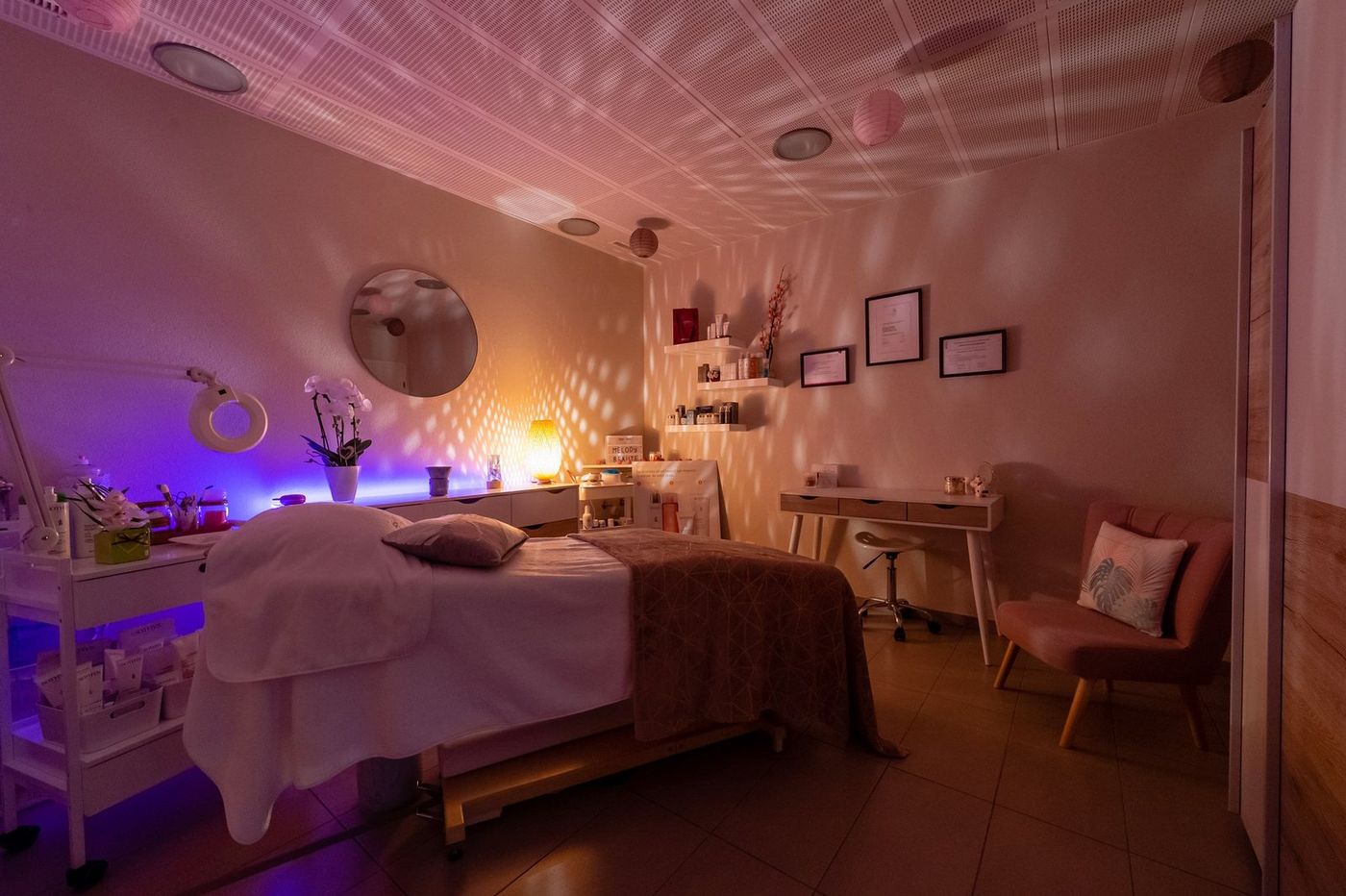 La cabine de soins de l'espace esthétique