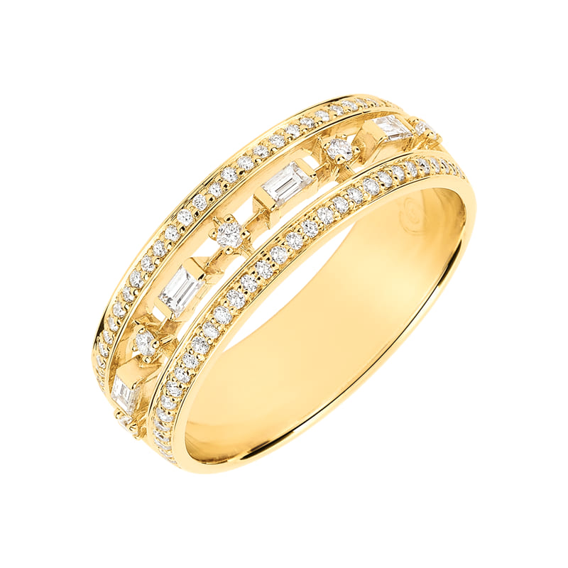 Bague en or et diamants proposée chez Hop Cash