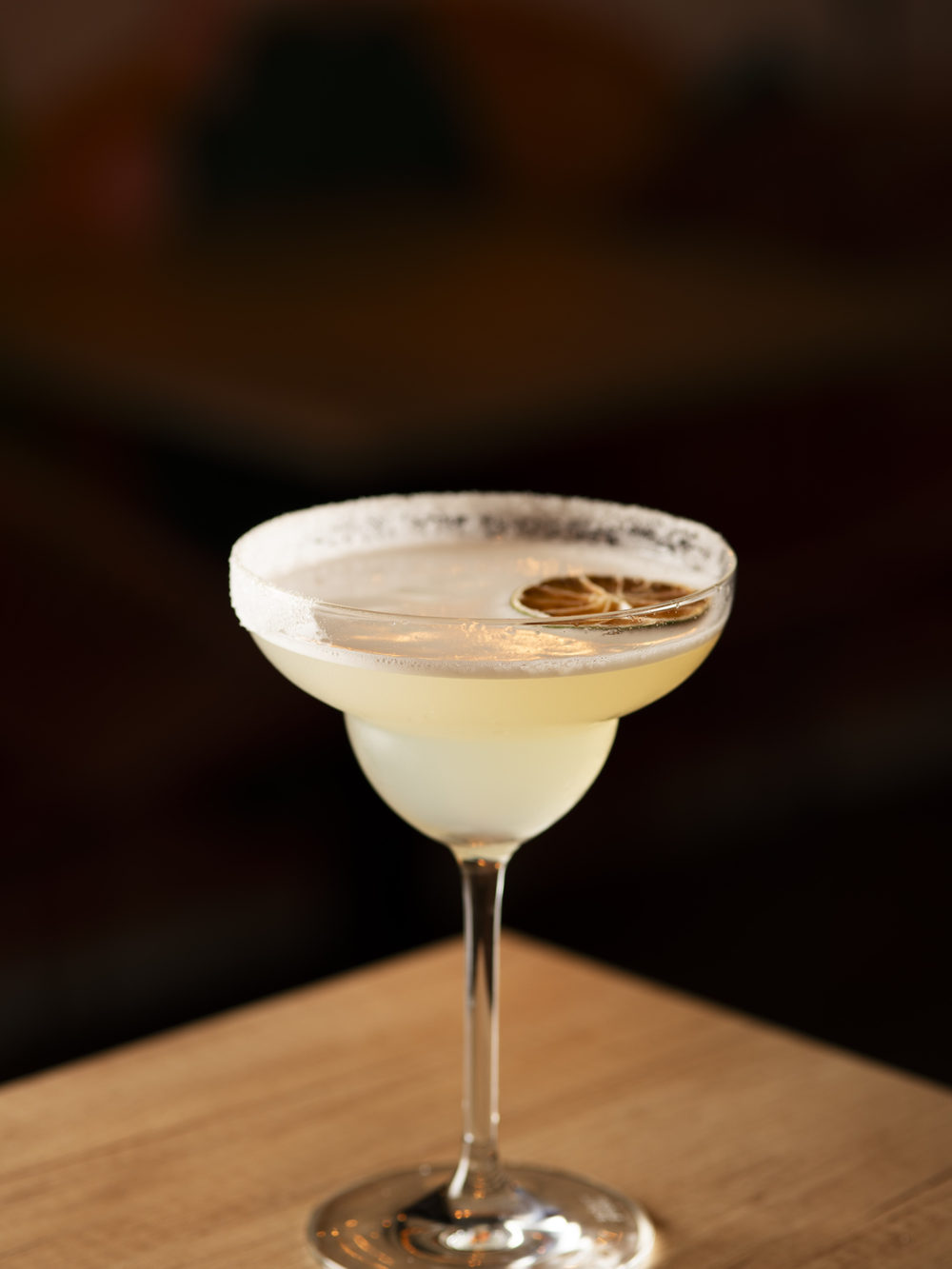 Margarita, verre givré et rondelle séchée