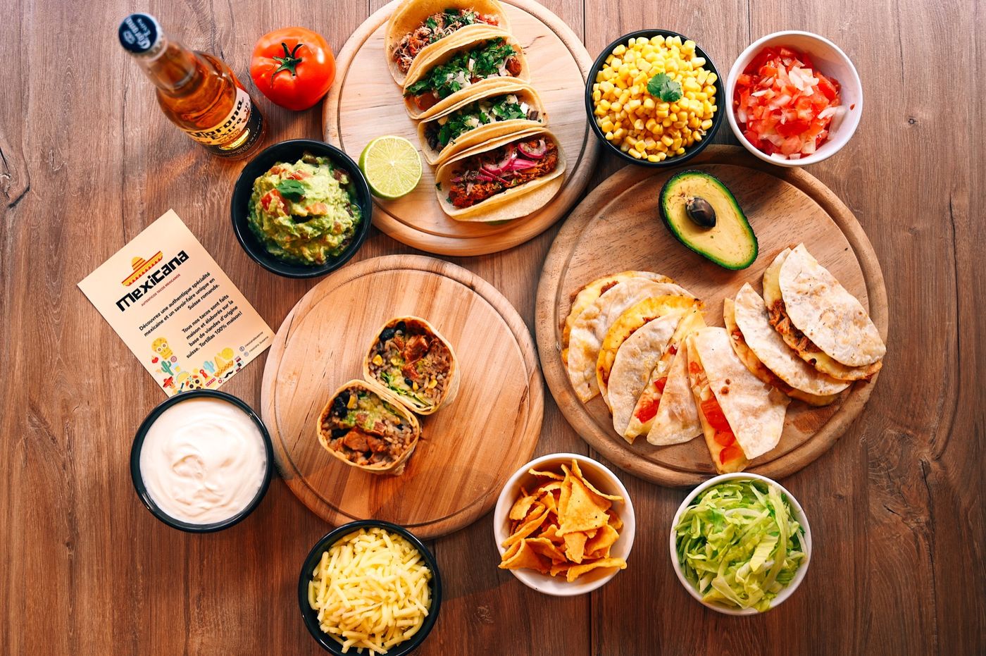Grande tablée de spécialités mexicaines Mexicana Lausanne