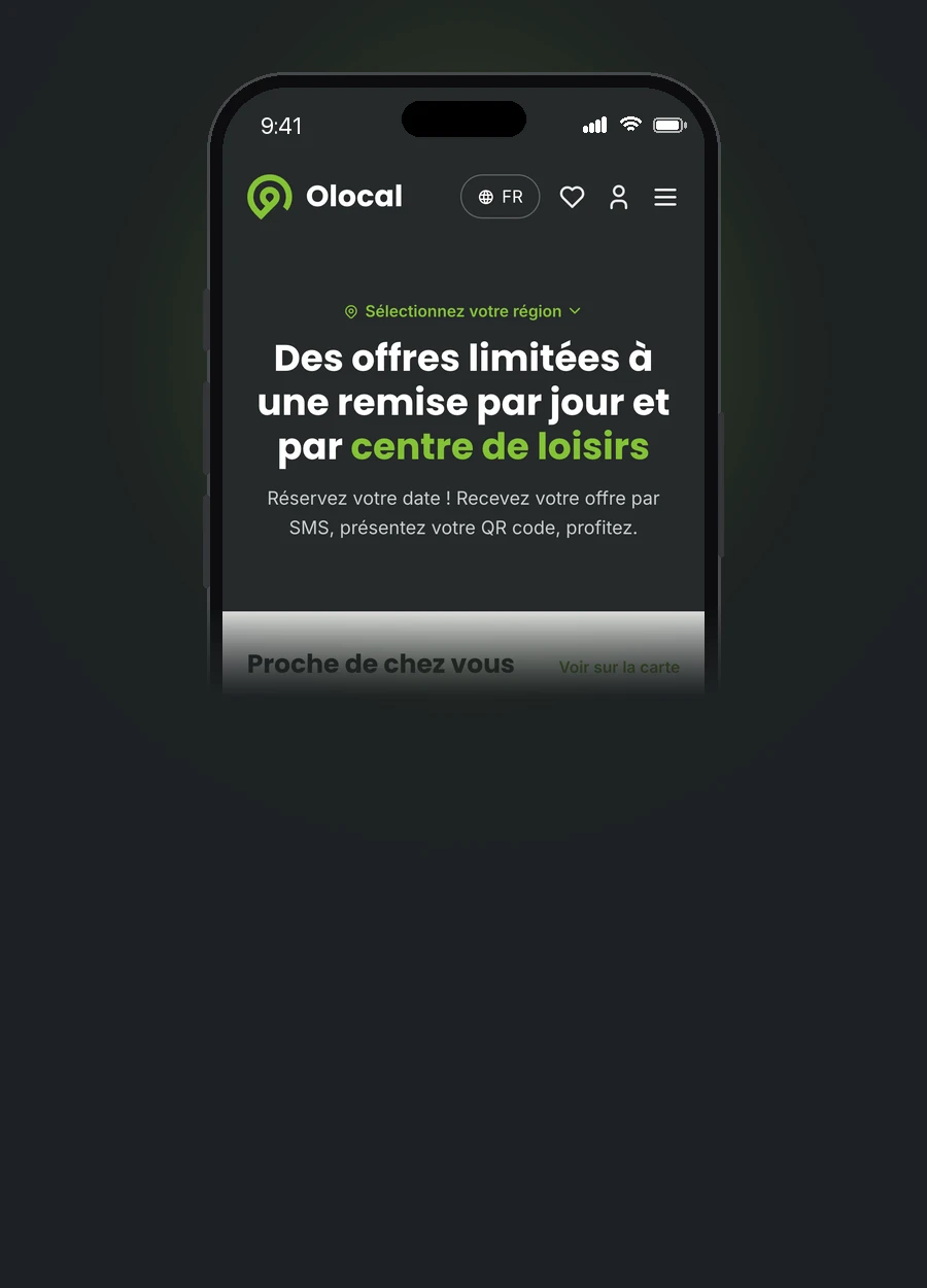 Le site Olocal affiché sur un iPhone
