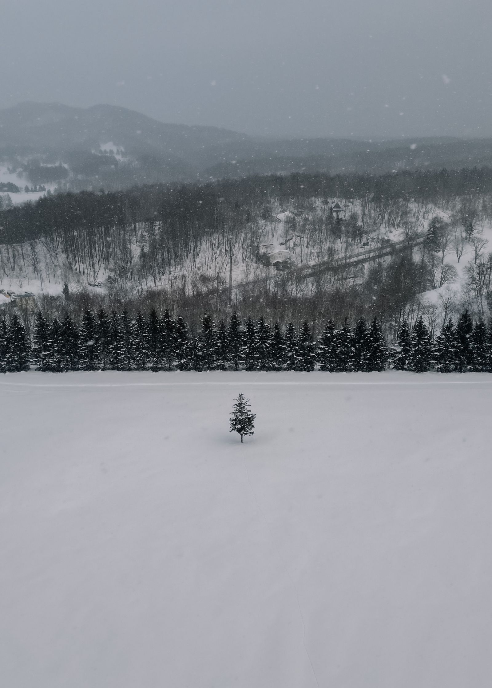 Paysage enneigé du pays des neiges